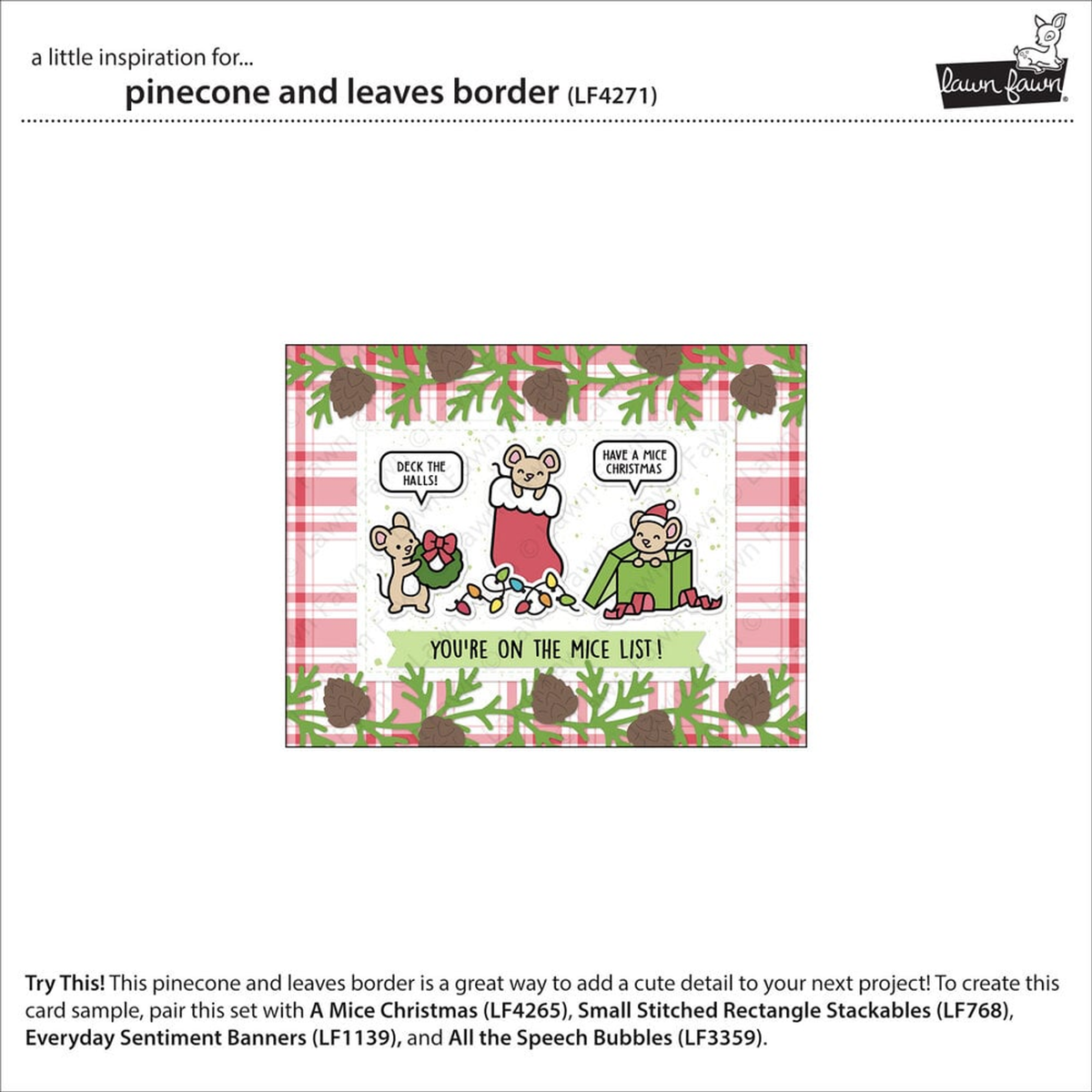 Pinecone And Leaves Border