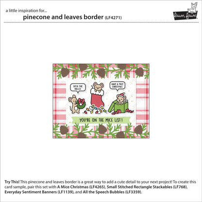 Pinecone And Leaves Border