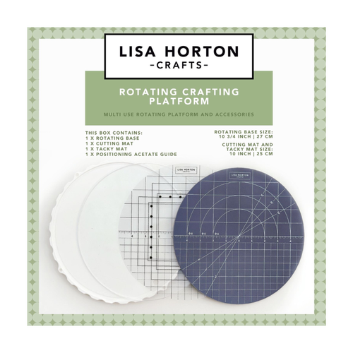 Rotating Crafting Platform with Interchangeable Cutting Mat and Tacky Mat