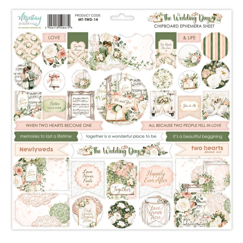 The Wedding Day Chipboard Ephemera Sheet