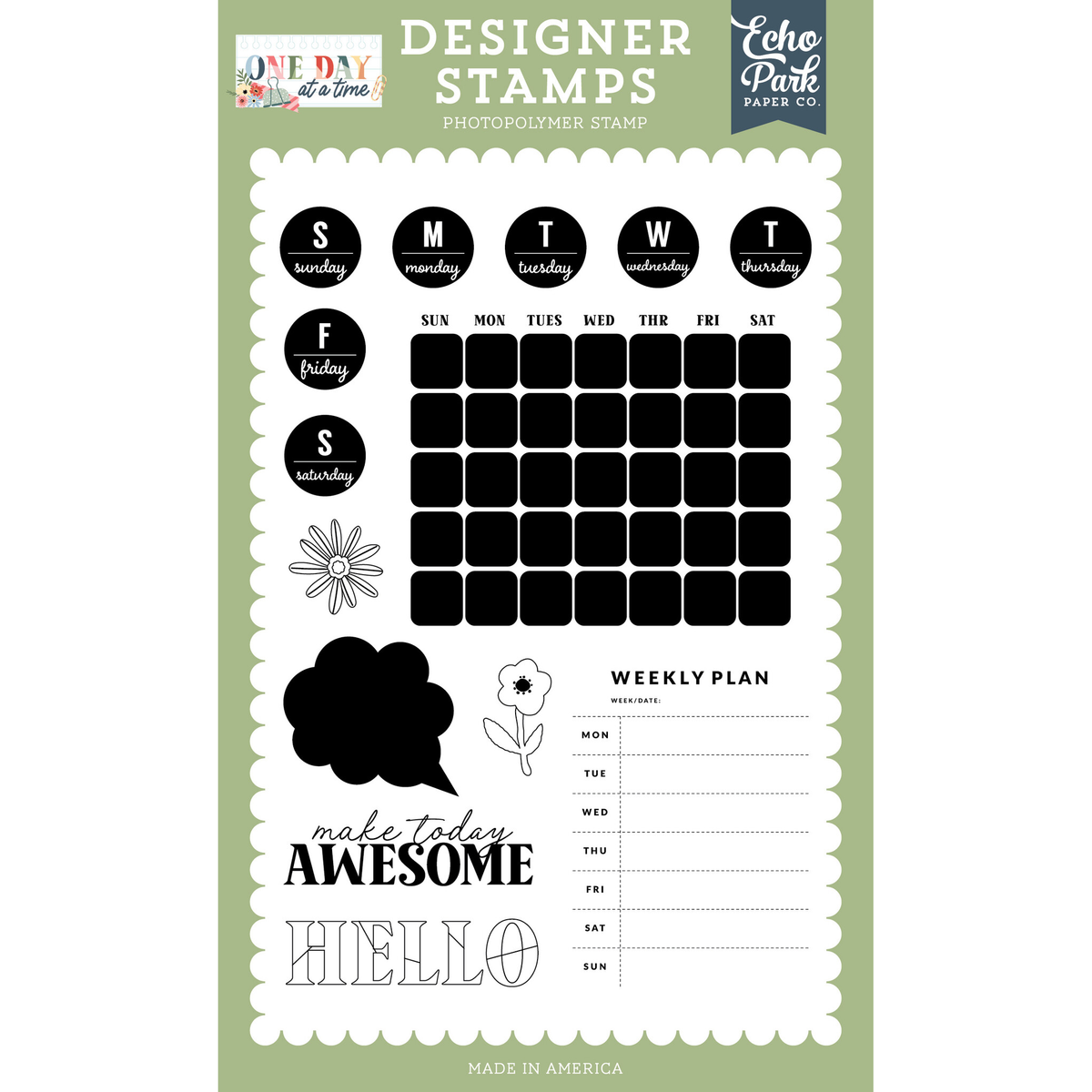 One Day At A Time Weekly Plan