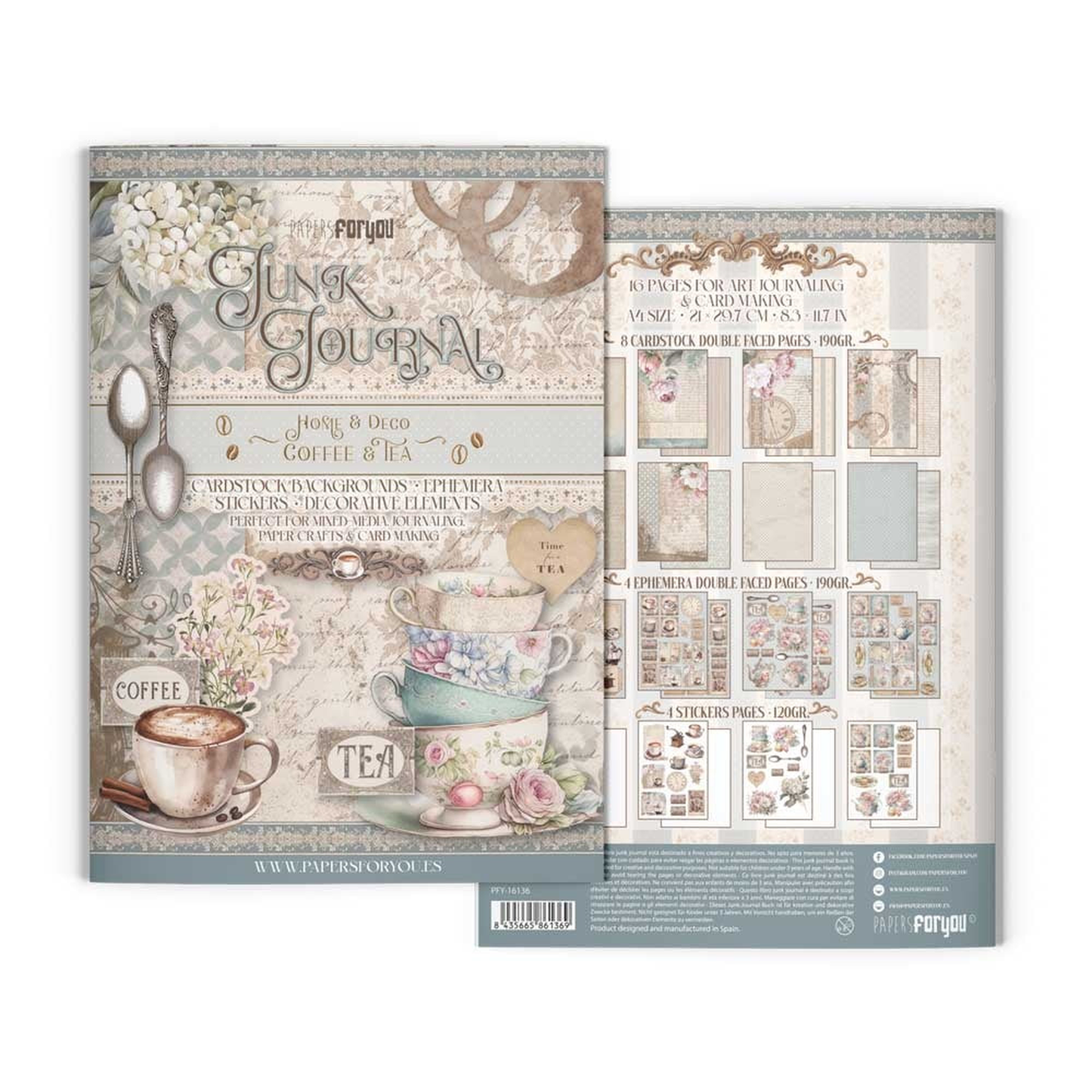 Home & Deco Coffee & Tea A4 Junk Journal