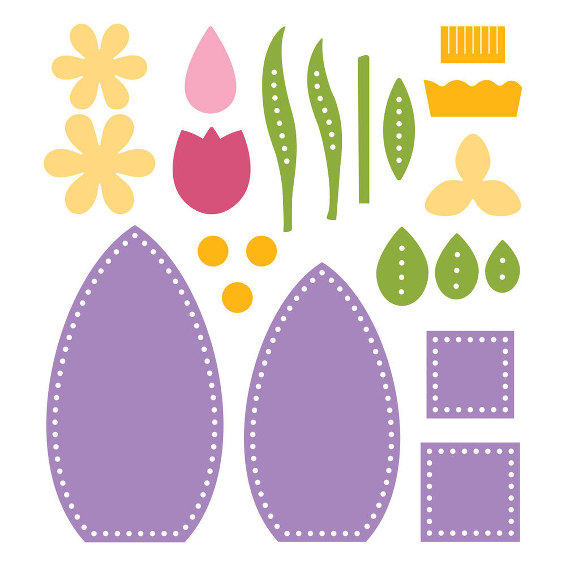 3D Felt Décor Spring Eggs & Flowers