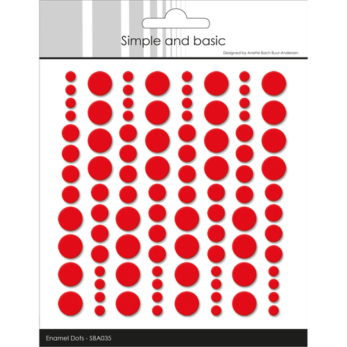 Adhesive Enamel Dots Pink Red