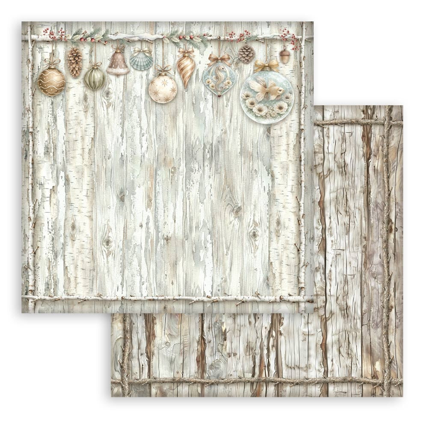 White Christmas Wooden Pattern