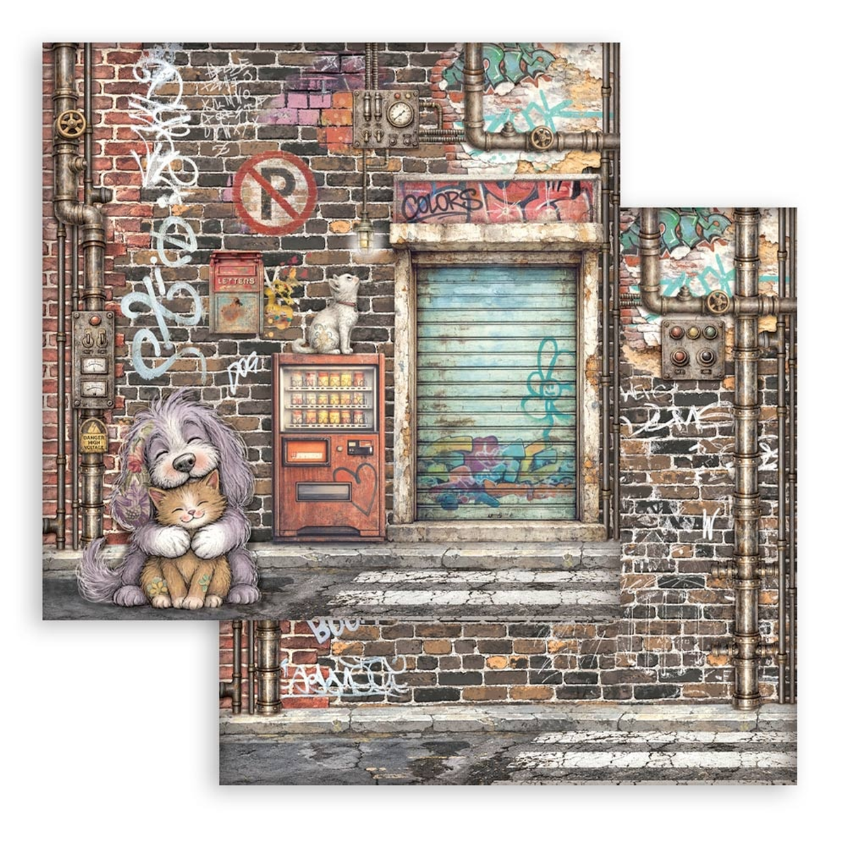 Furry Friends 2 Street Art Dog and Cat