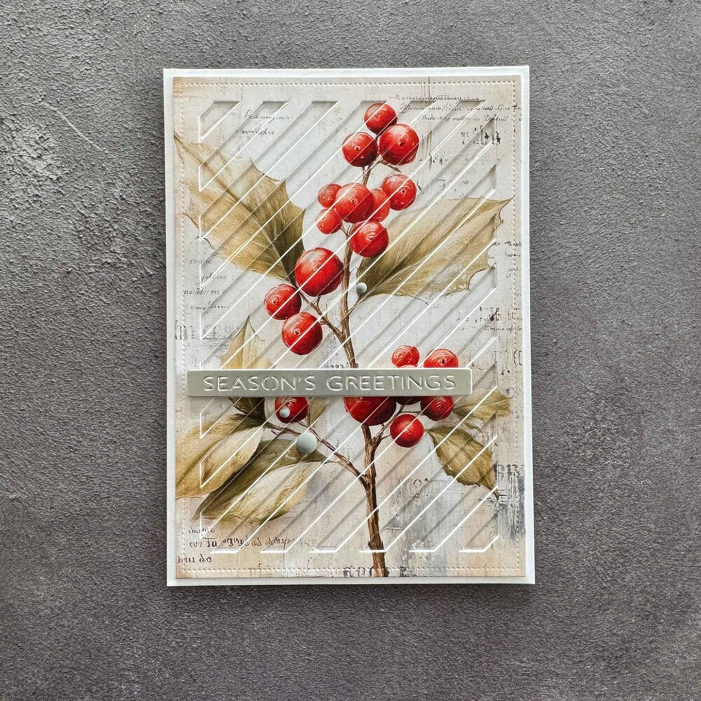 Rectangle Diagonal Striped Panel with Piercing