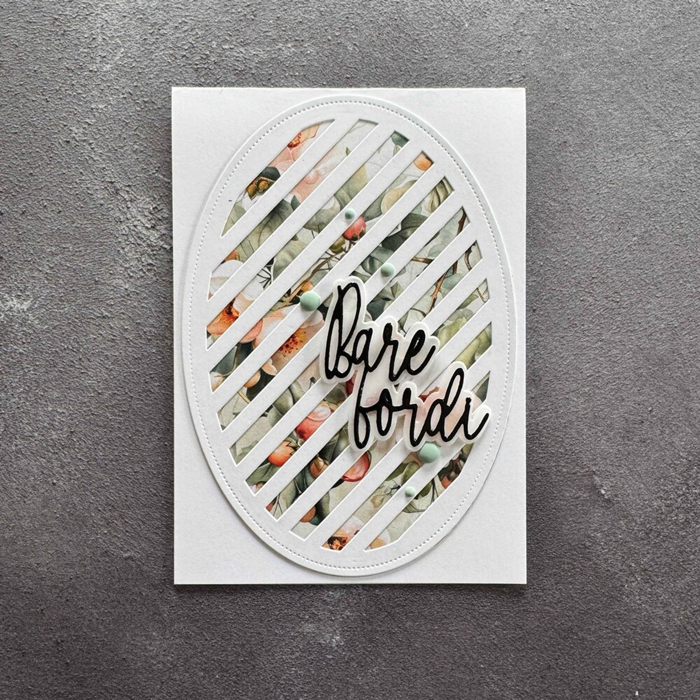 Oval Diagonal Striped Panel with Piercing