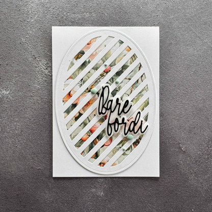 Oval Diagonal Striped Panel with Piercing