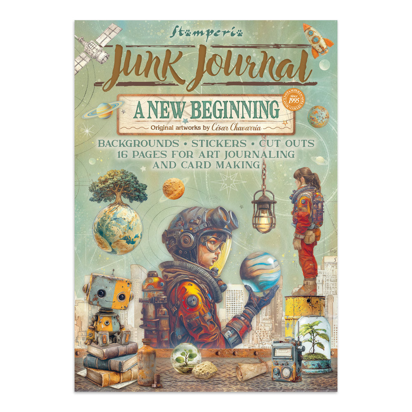 A New Beginning Junk Journal Stickers, Backgrounds, Cut-Outs