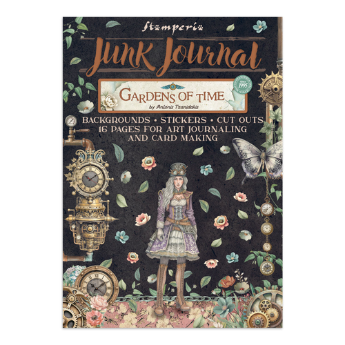 Gardens of Time Junk Journal Stickers, Backgrounds, Cut-Outs