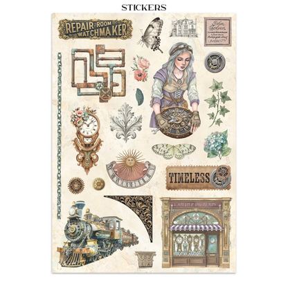 Gardens of Time Junk Journal Stickers, Backgrounds, Cut-Outs
