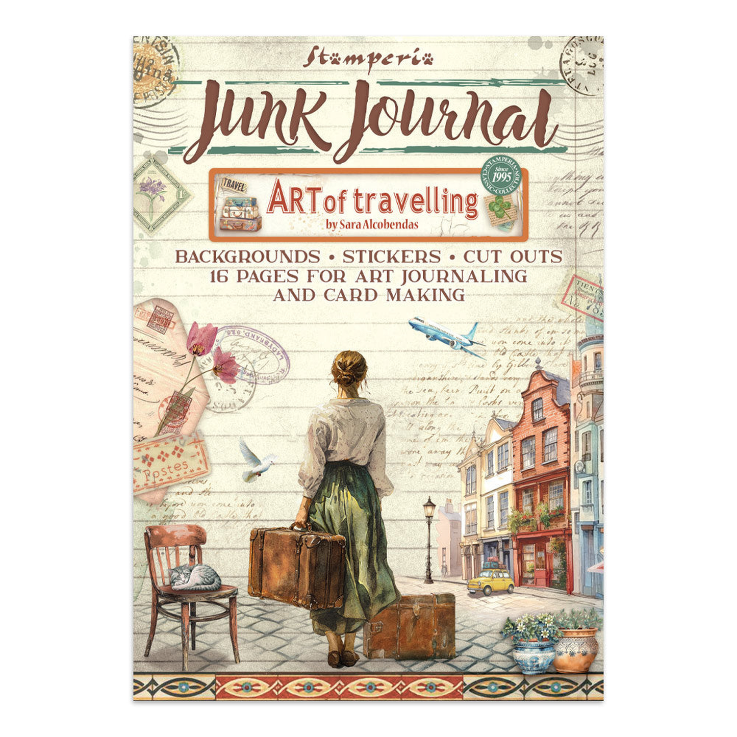 Art of Travelling Junk Journal Stickers, Backgrounds, Cut-Outs