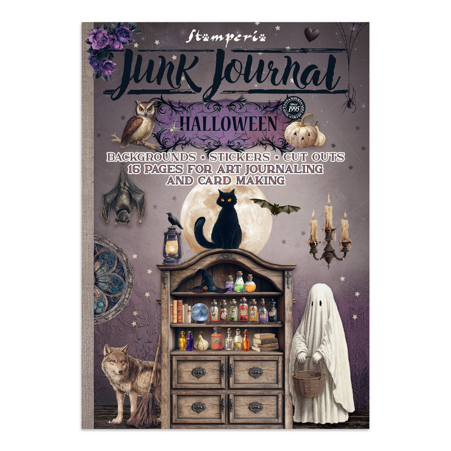 Halloween Junk Journal Stickers, Backgrounds, Cut-Outs