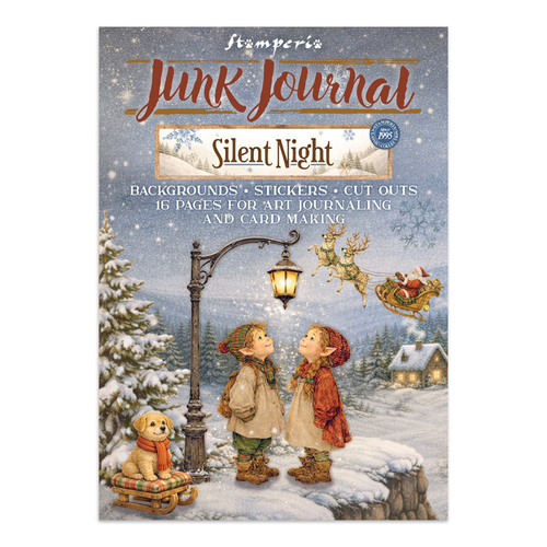 Silent Night Junk Journal Stickers, Backgrounds, Cut-Outs