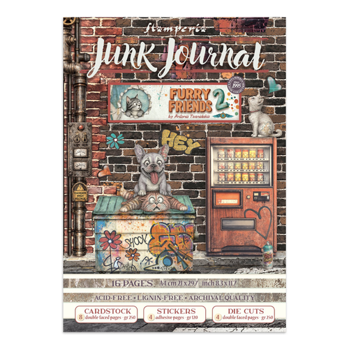 Furry Friends 2 Junk Journal Stickers, Backgrounds, Cut-Outs