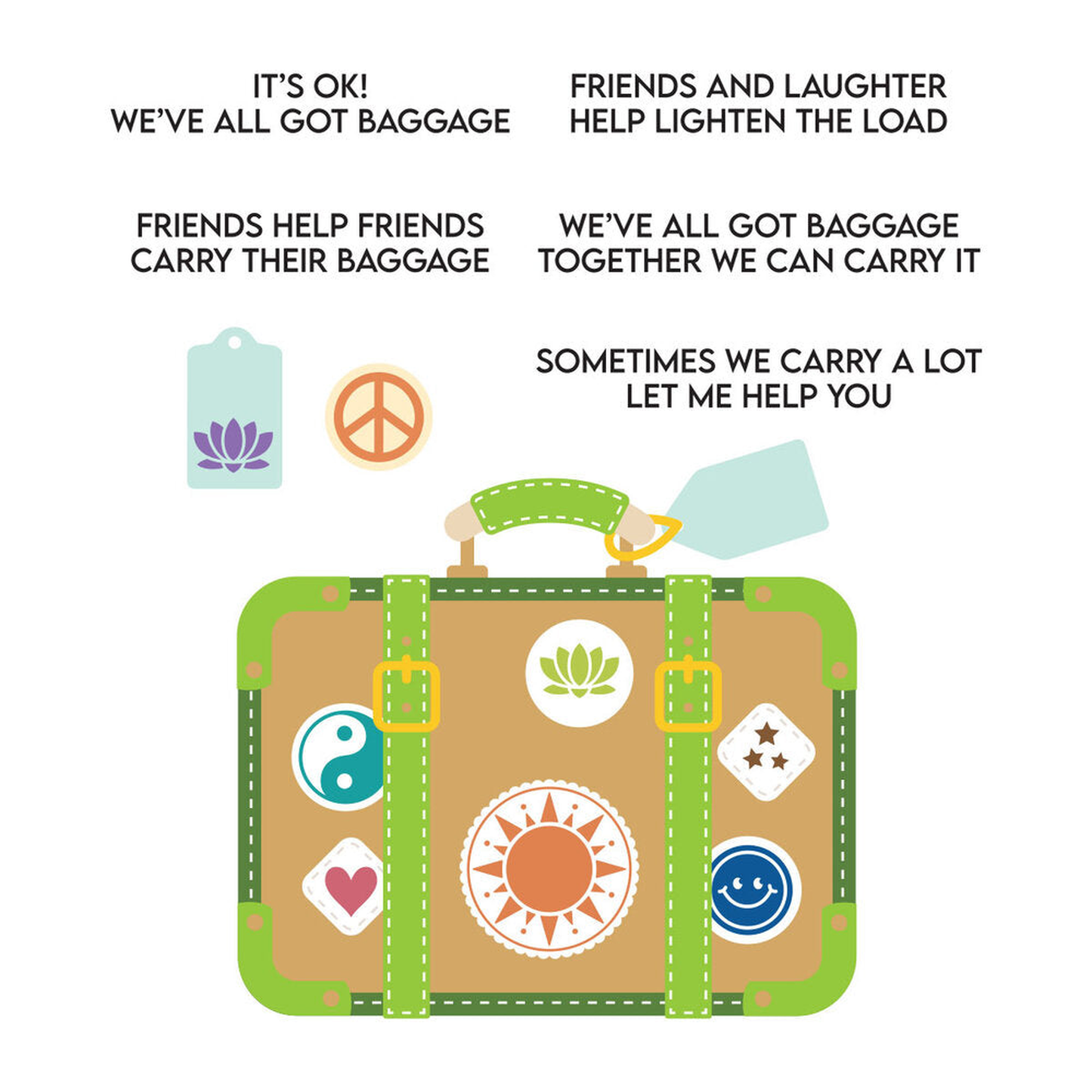 We All Have Baggage - Retro Suitcase and Sentiments