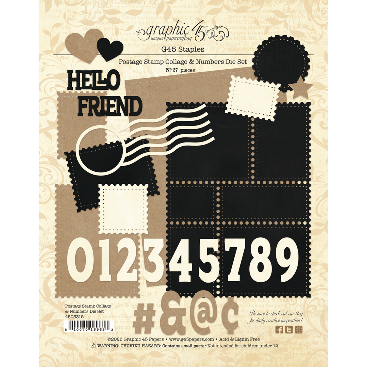 Postage Stamp Collage & Numbers