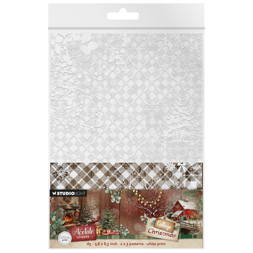 Cottage Christmas Acetate Sheets Plaid & Snow