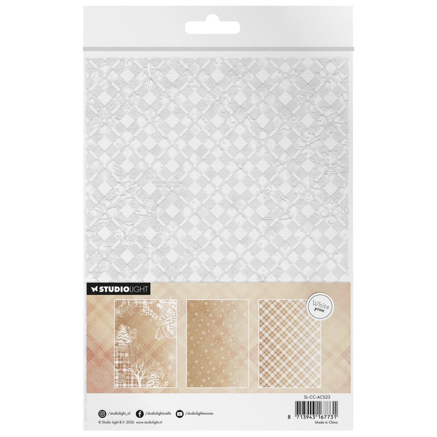 Cottage Christmas Acetate Sheets Plaid & Snow