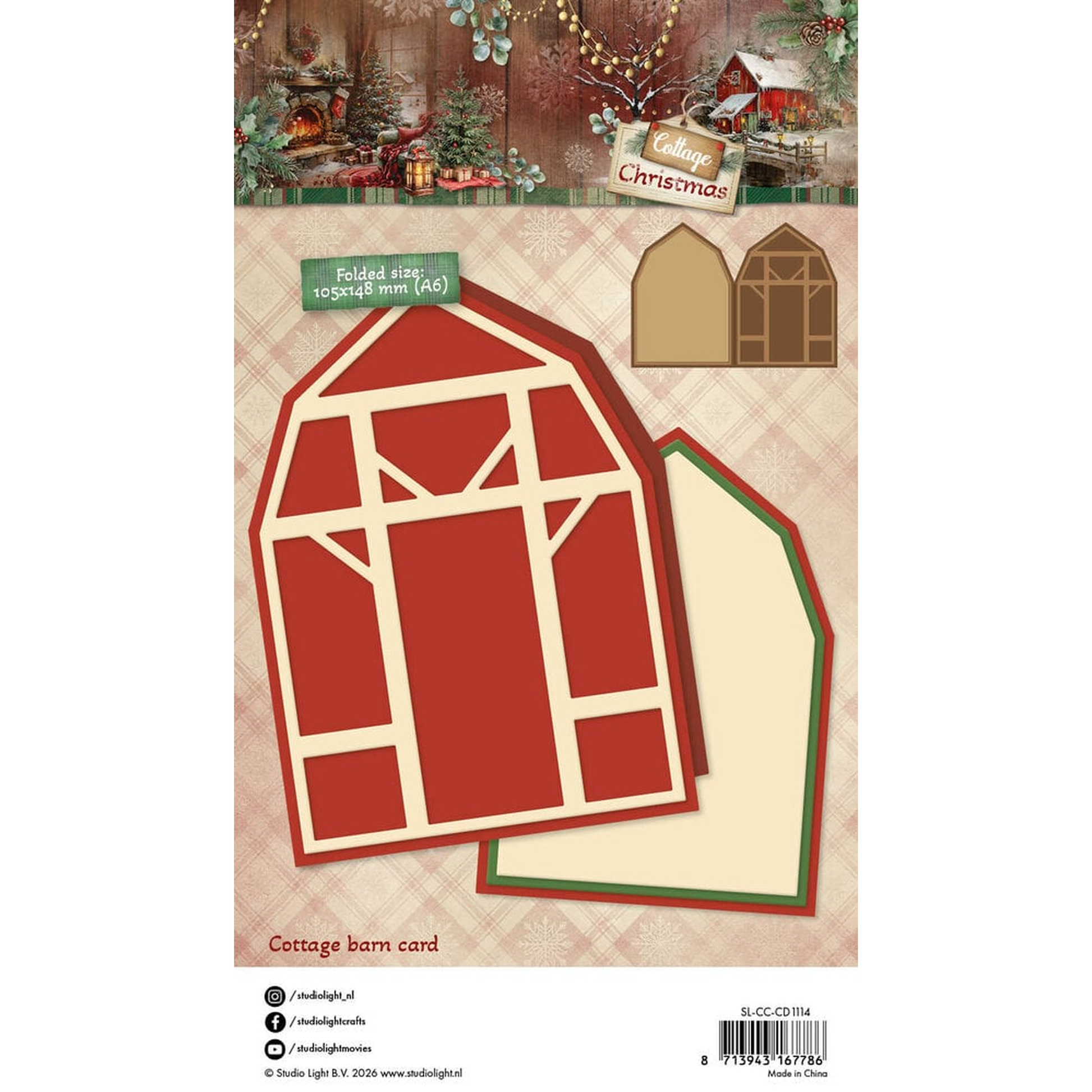 Cottage Christmas Cottage Barn Card