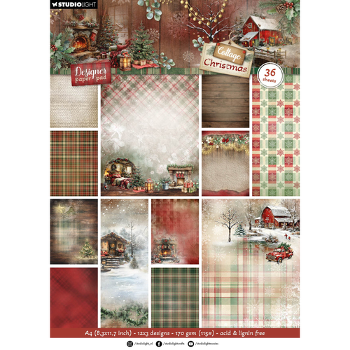 Cottage Christmas Designer Paper Pad Background