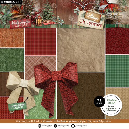Cottage Christmas Multi-Purpose Paper Pad Origami & Backgrounds