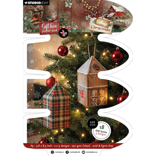 Cottage Christmas  Gift Box Paper Pad House Box