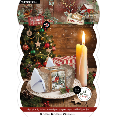 Cottage Christmas Gift Box Paper Pad Christmas Cracker