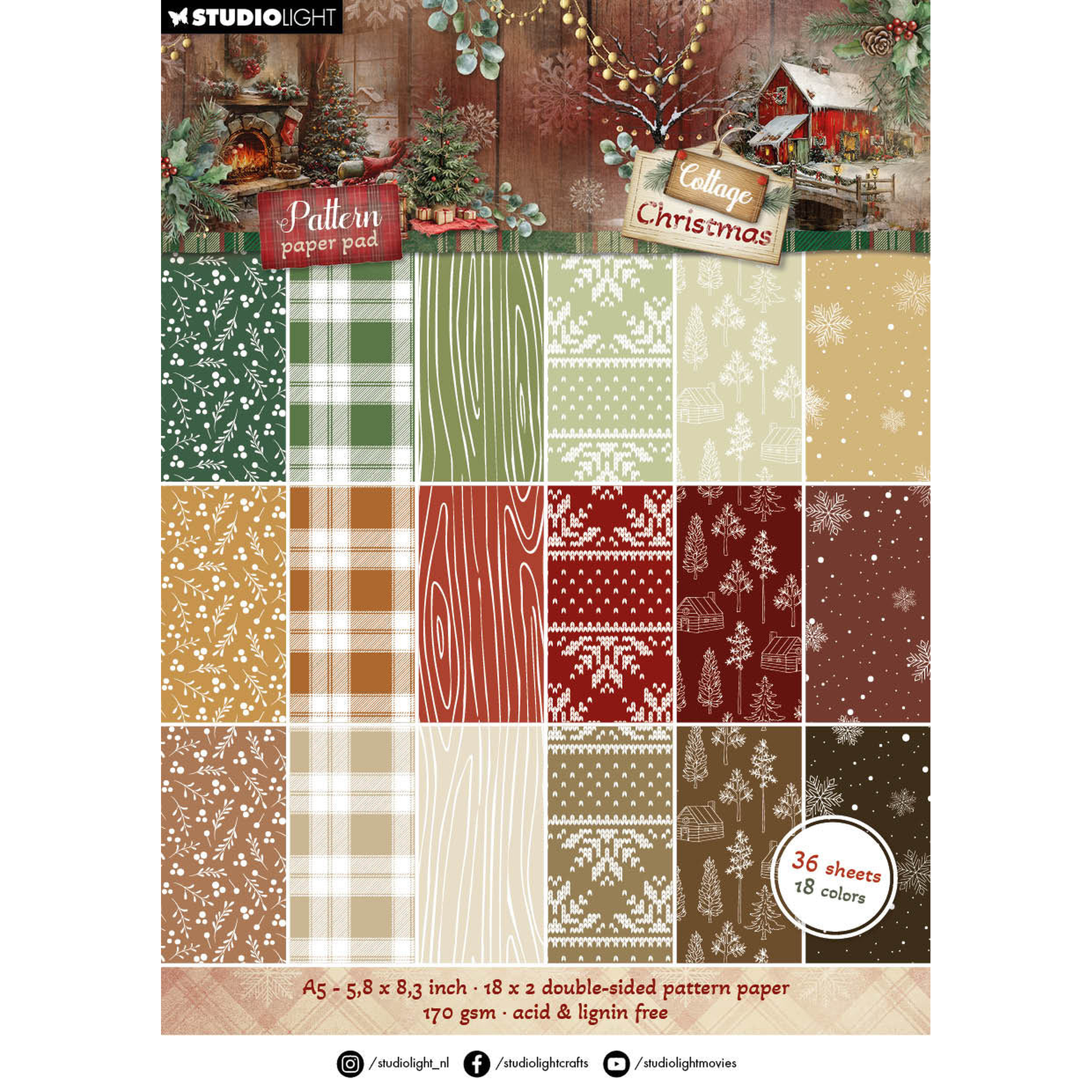 Cottage Christmas Pattern Paper Pad