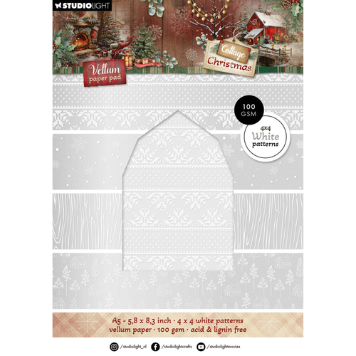 Cottage Christmas Vellum Paper Pad Backgrounds