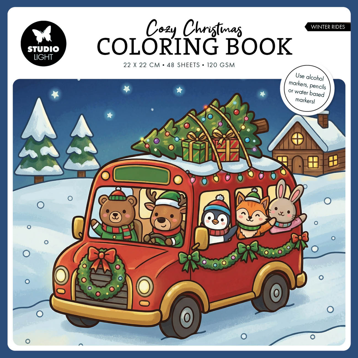 Cozy Christmas Coloring Book Winter Rides