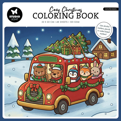 Cozy Christmas Coloring Book Winter Rides