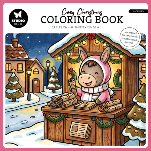 Cozy Christmas Coloring Book Shopping