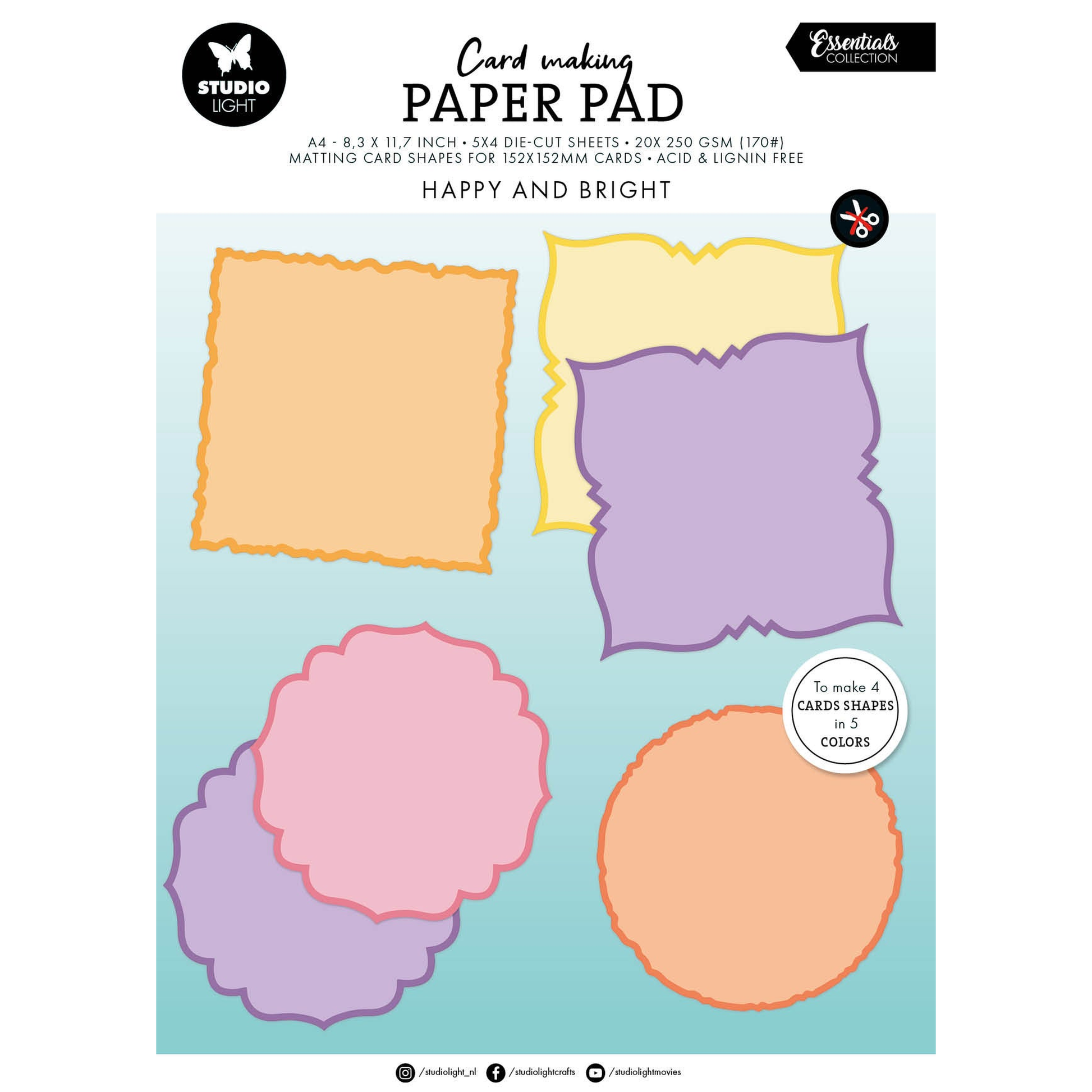 Happy and Bright Card Shapes for 152x152mm Cards