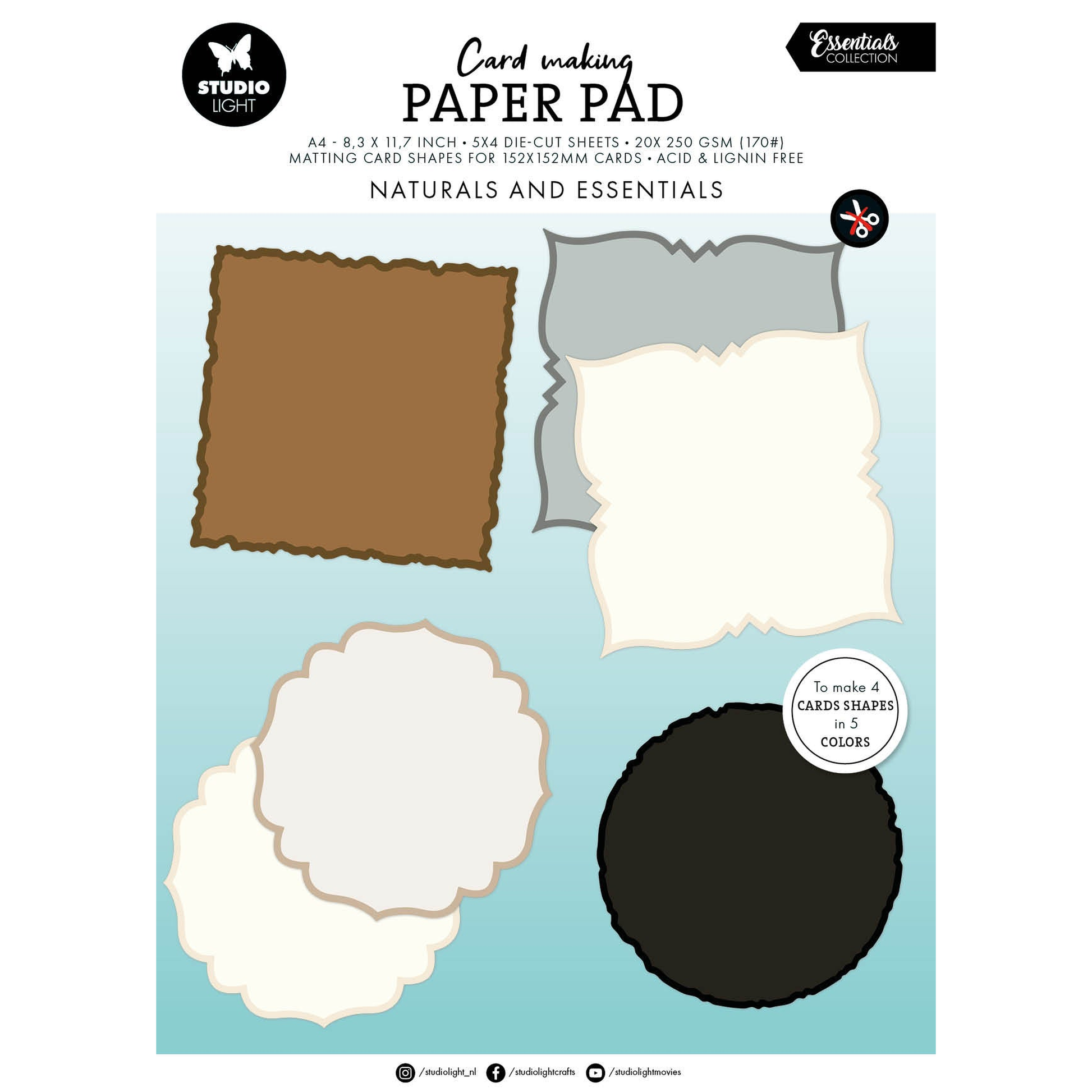 Naturals and Essentials Card Shapes for 152x152mm Cards