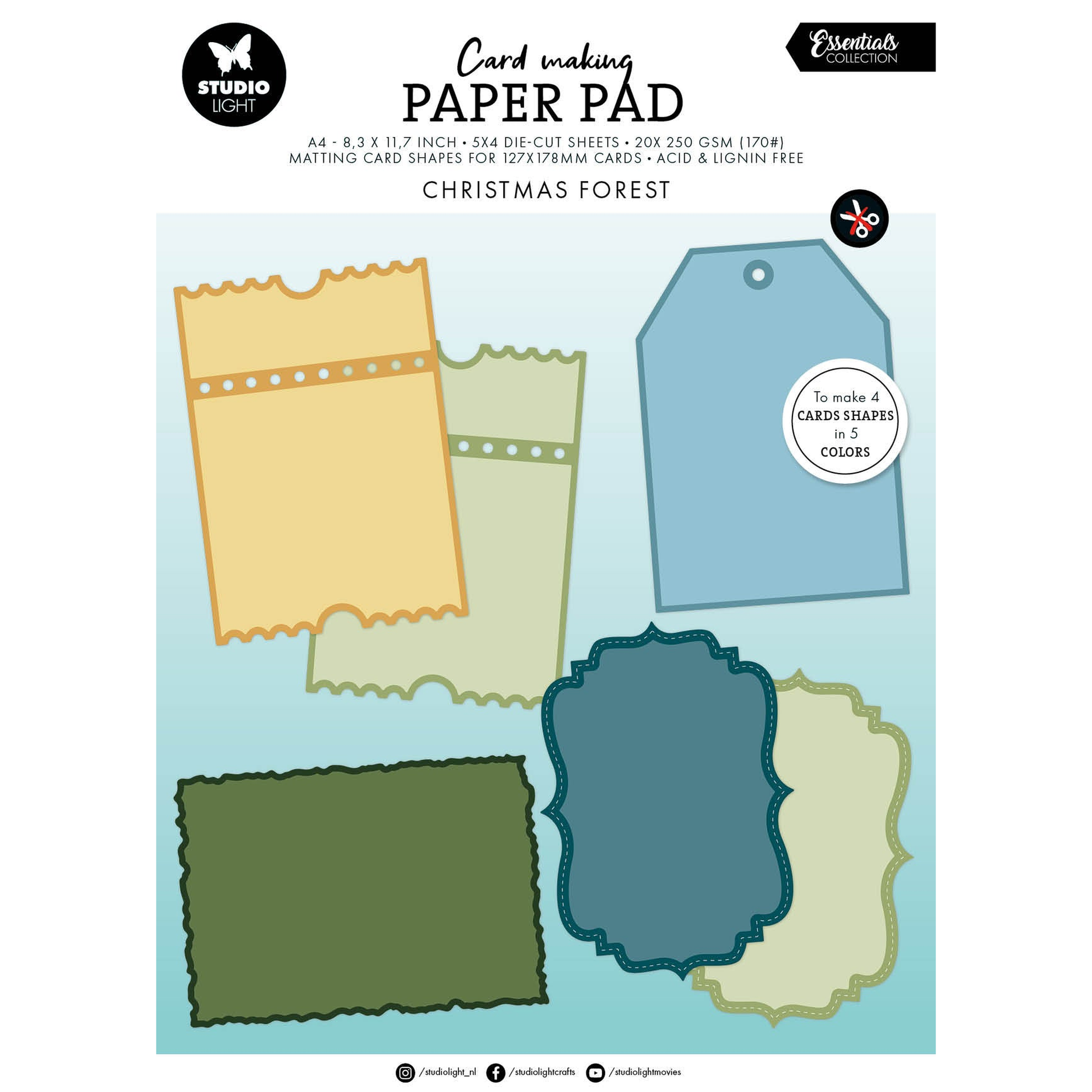 Christmas Forest Card Shapes for 127x178mm Cards