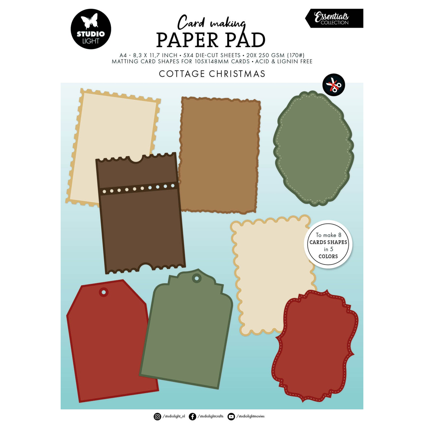 Cottage Christmas Card Shapes for 105x148mm Cards