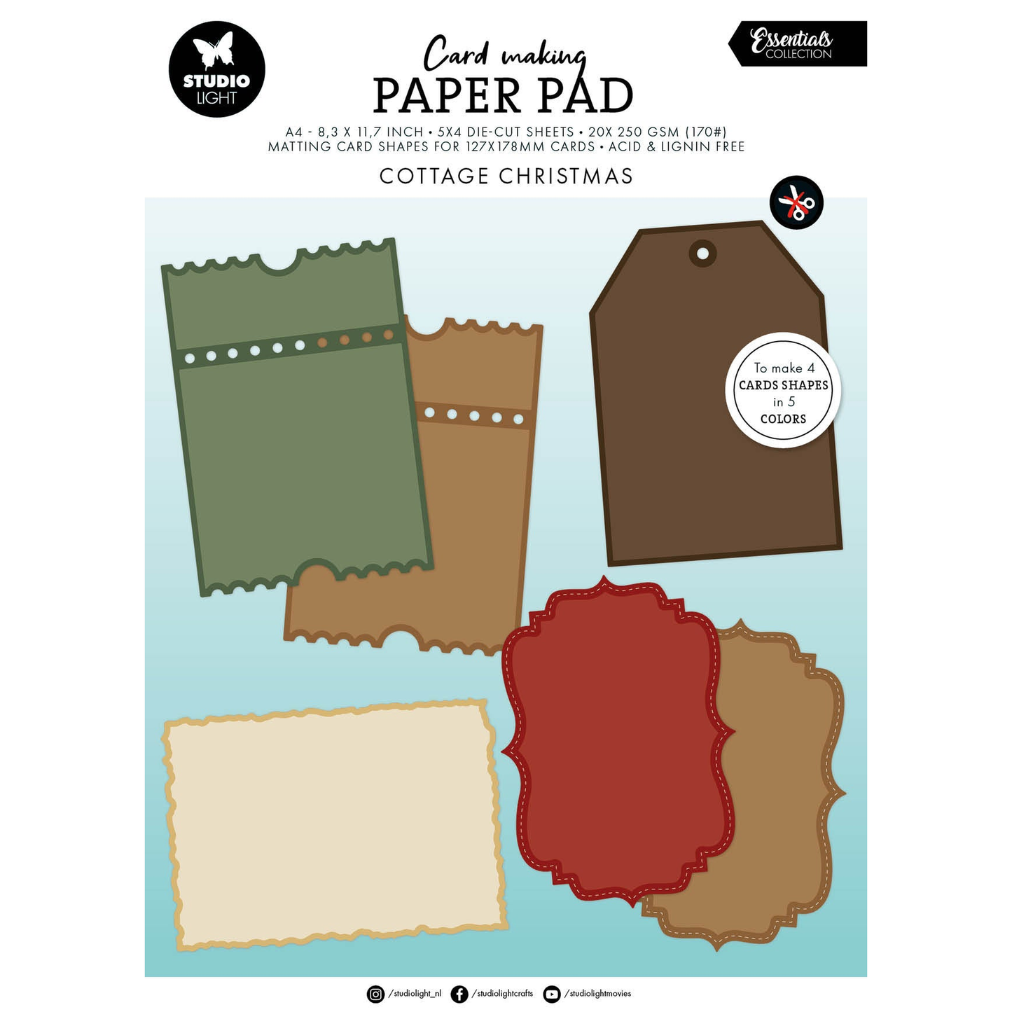Cottage Christmas Card Shapes for 127x178mm Cards