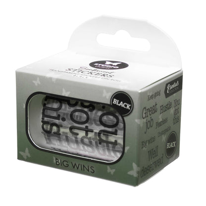 Big Wins Black Transparent Stickers on Roll