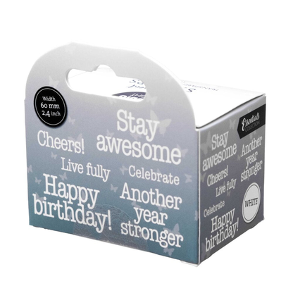 Another Year Stronger White Transparent Stickers on Roll