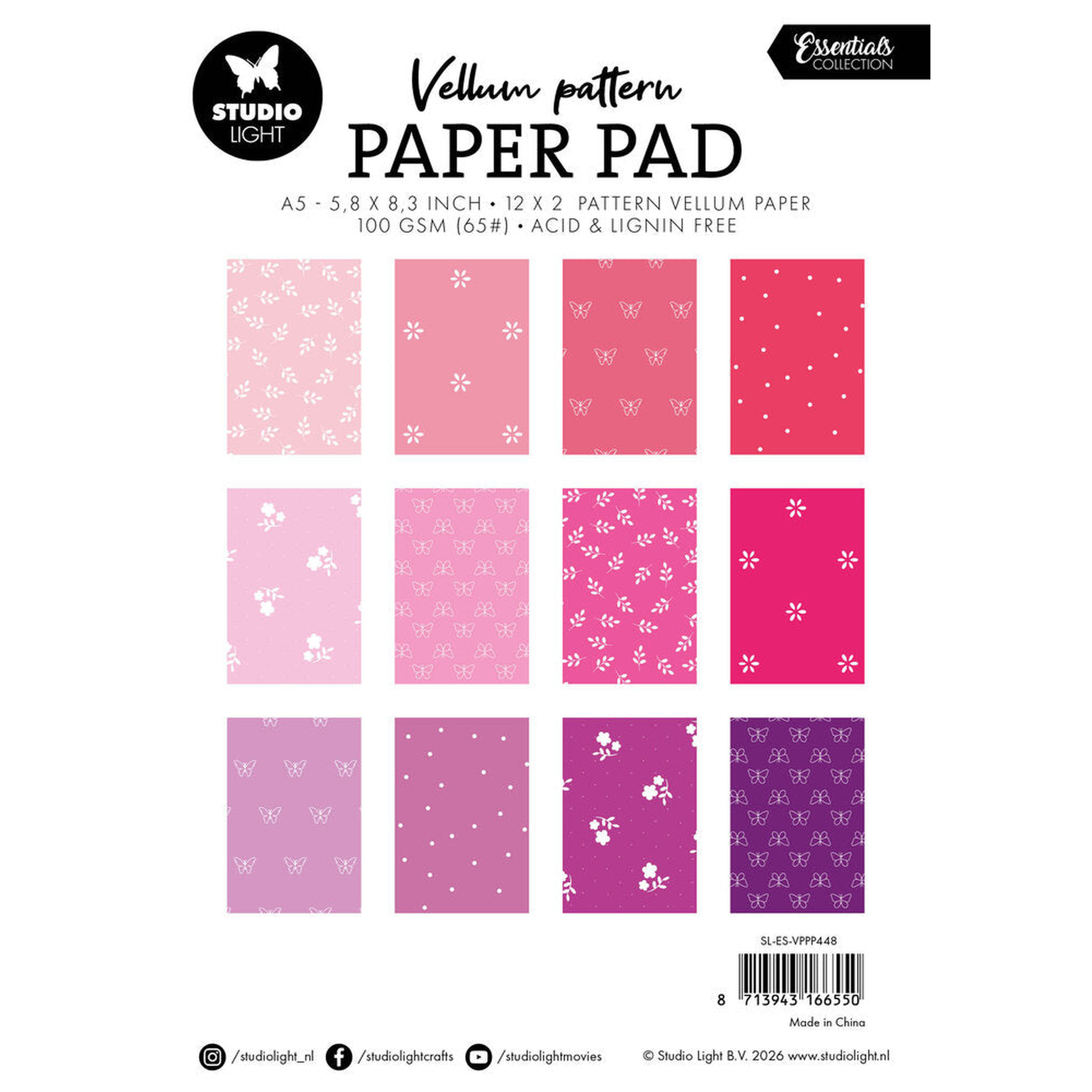 Shades of Pink Vellum Pattern