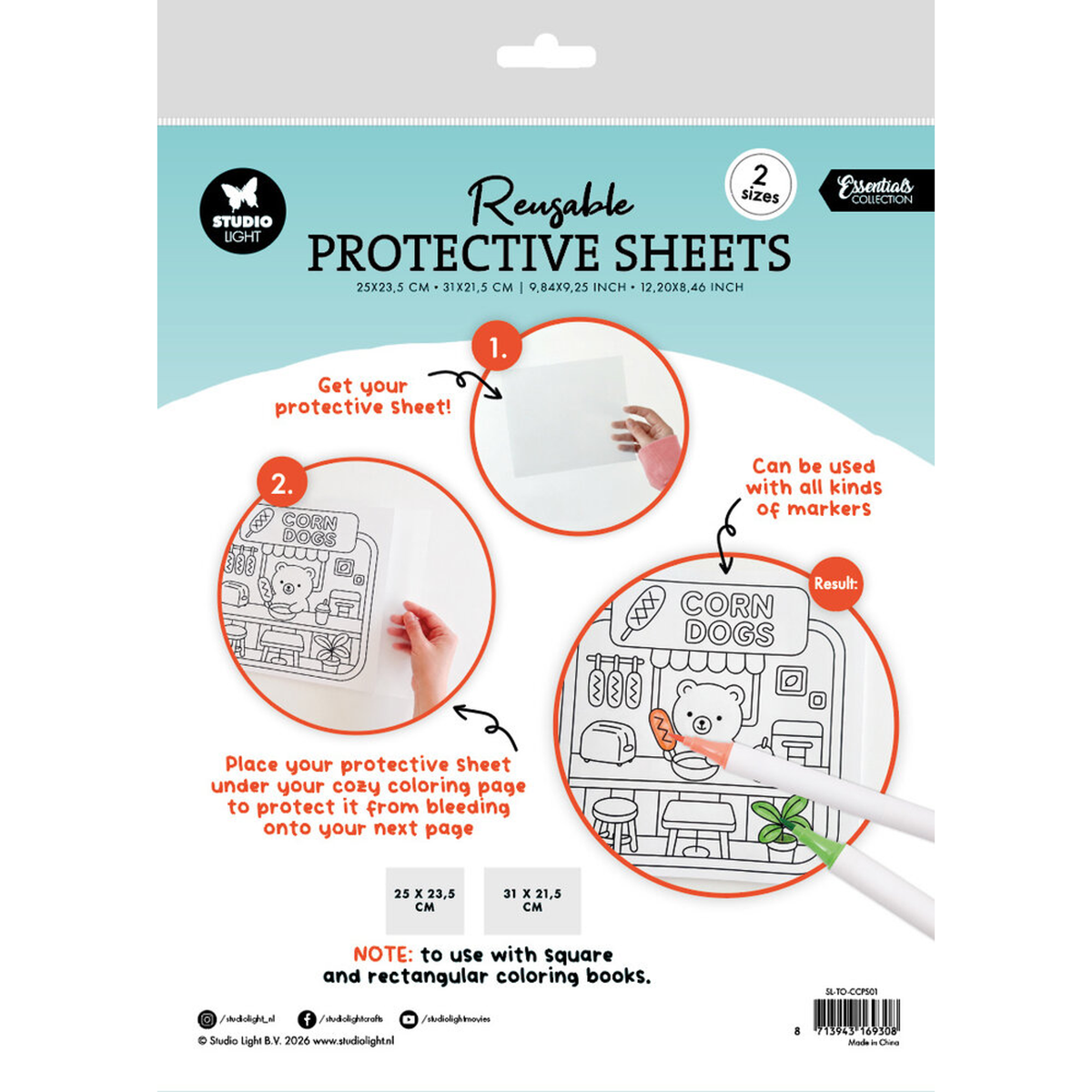 Cozy Coloring Protective Sheet Square and Rectangle