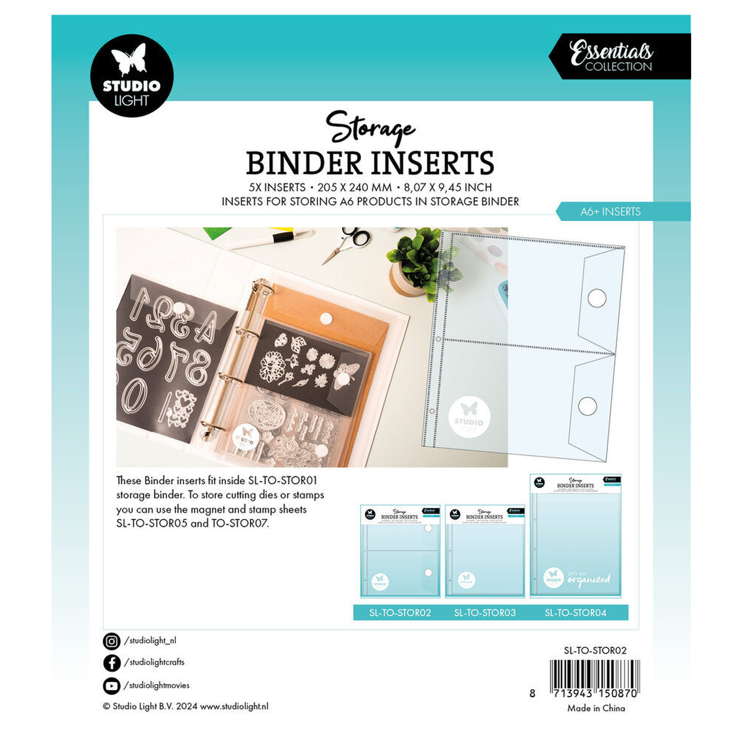 Storage Binder Inserts A6+ Insert
