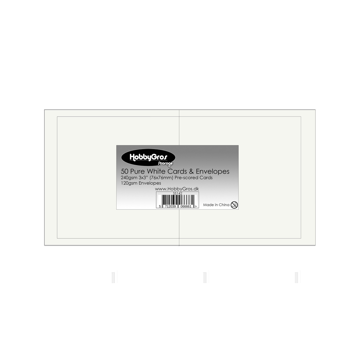 Cards & Envelopes 3x3 Inch Pure White