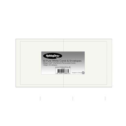 Cards & Envelopes 3x3 Inch Pure White