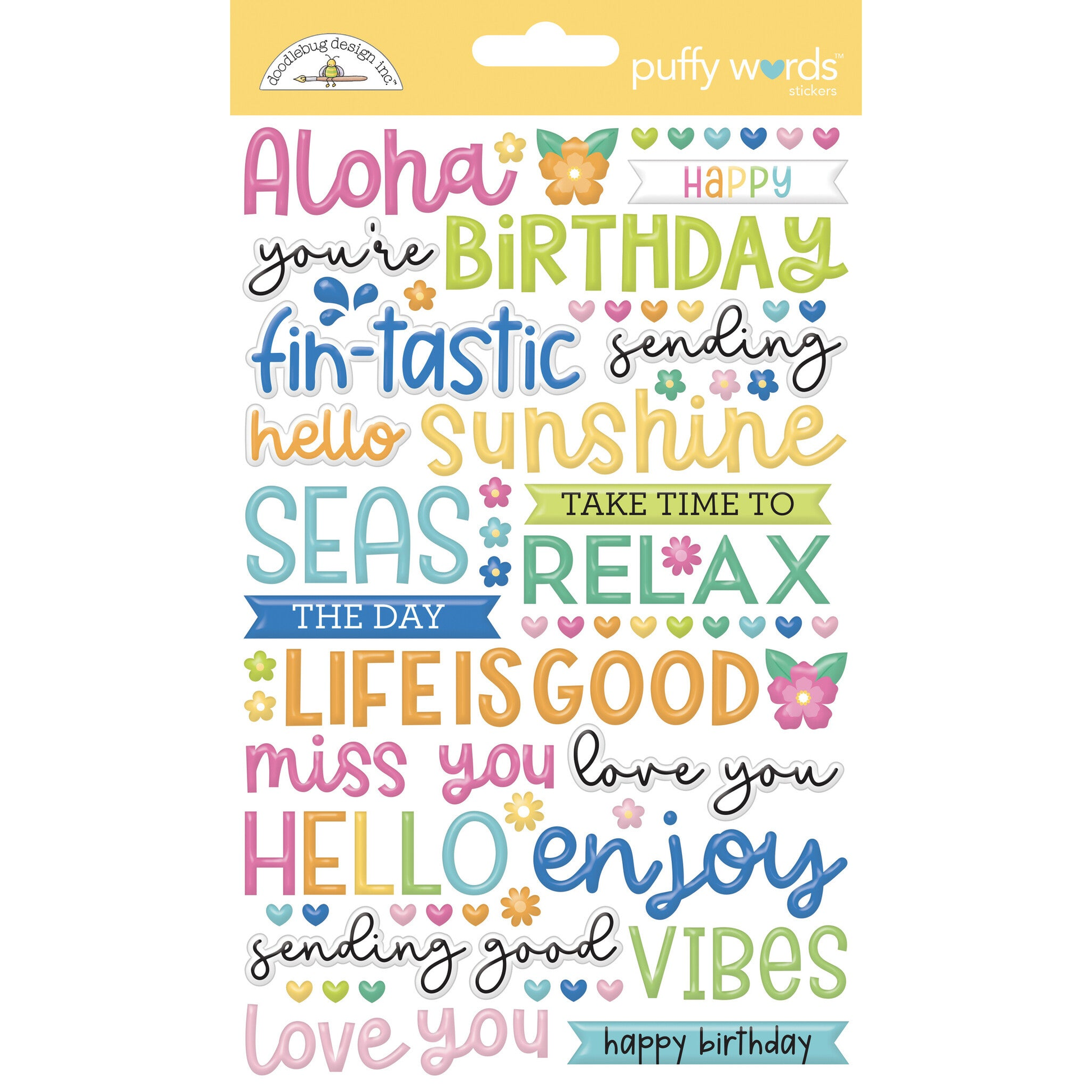 Summer Fun Puffy Words Stickers
