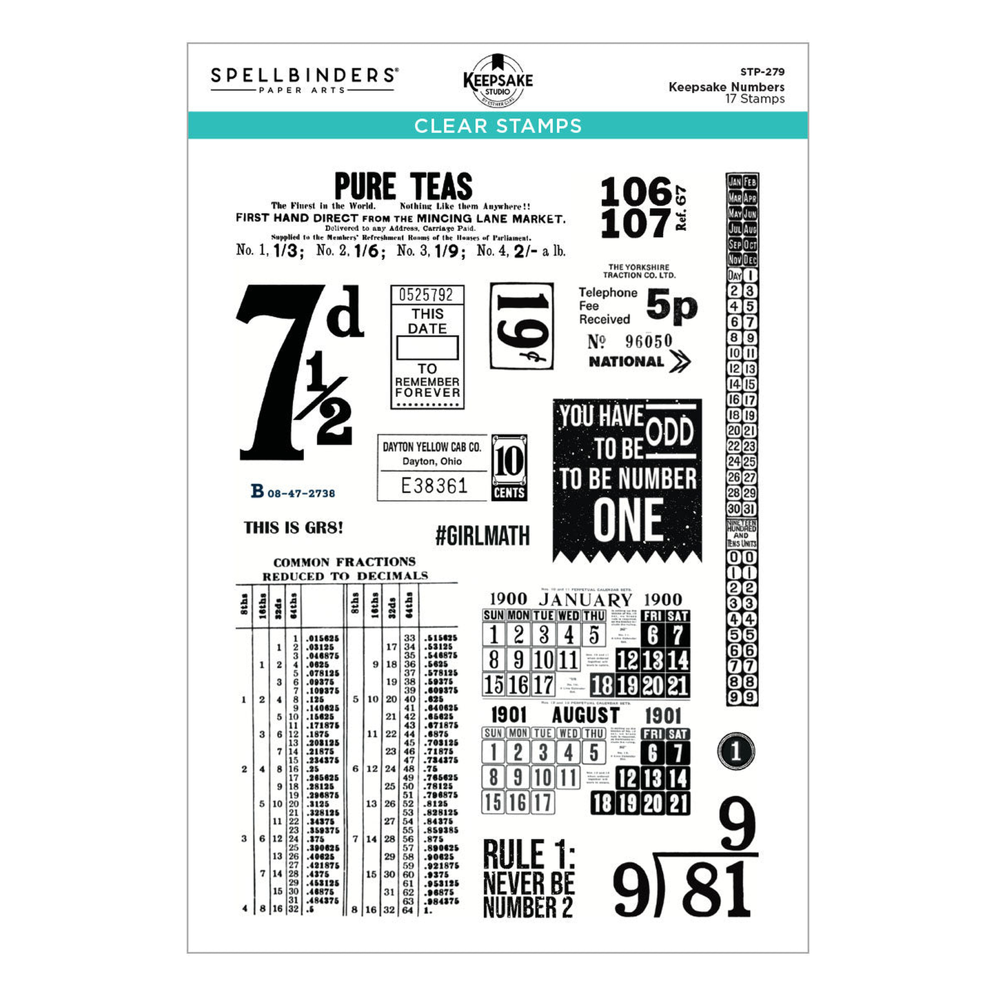 Turn the Page Keepsake Numbers