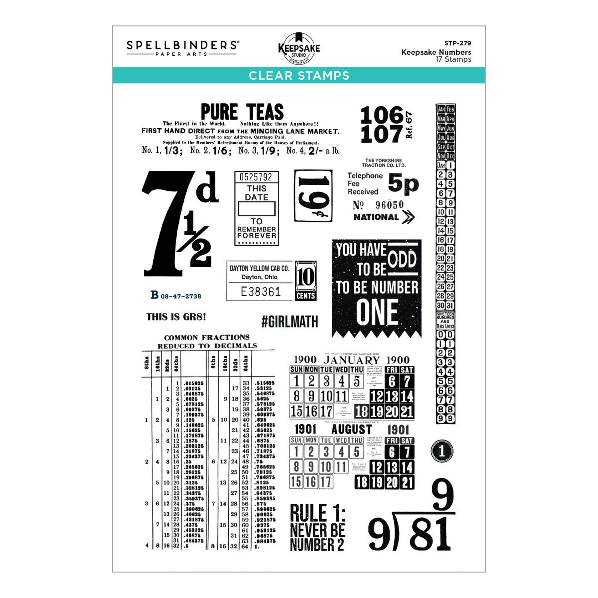 Turn the Page Keepsake Numbers