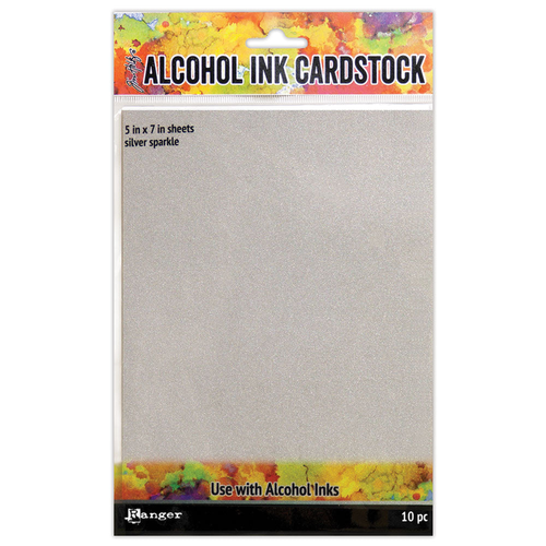 Alcohol Ink Cardstock Silver Sparkle